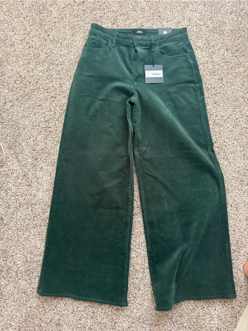 Just Black Forest Green Wide Leg Corduroy Jeans